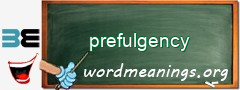 WordMeaning blackboard for prefulgency